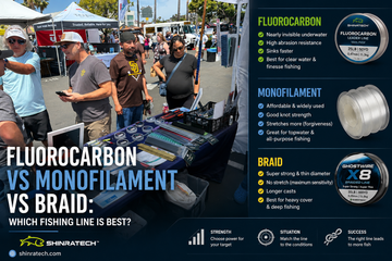 Fluorocarbon vs monofilament vs braid fishing line comparison