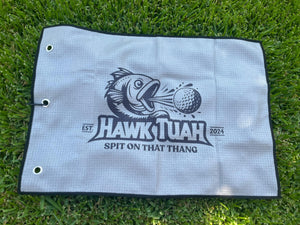 Micro Fiber Cleaning Golf Towel With Hook - Hawk Tuah Limited Edition (14”x20”)