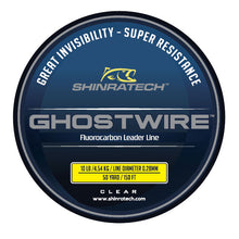 Load image into Gallery viewer, Shinratech Ghostwire Fluorocarbon Leader Line - 10lb 50yard spool
