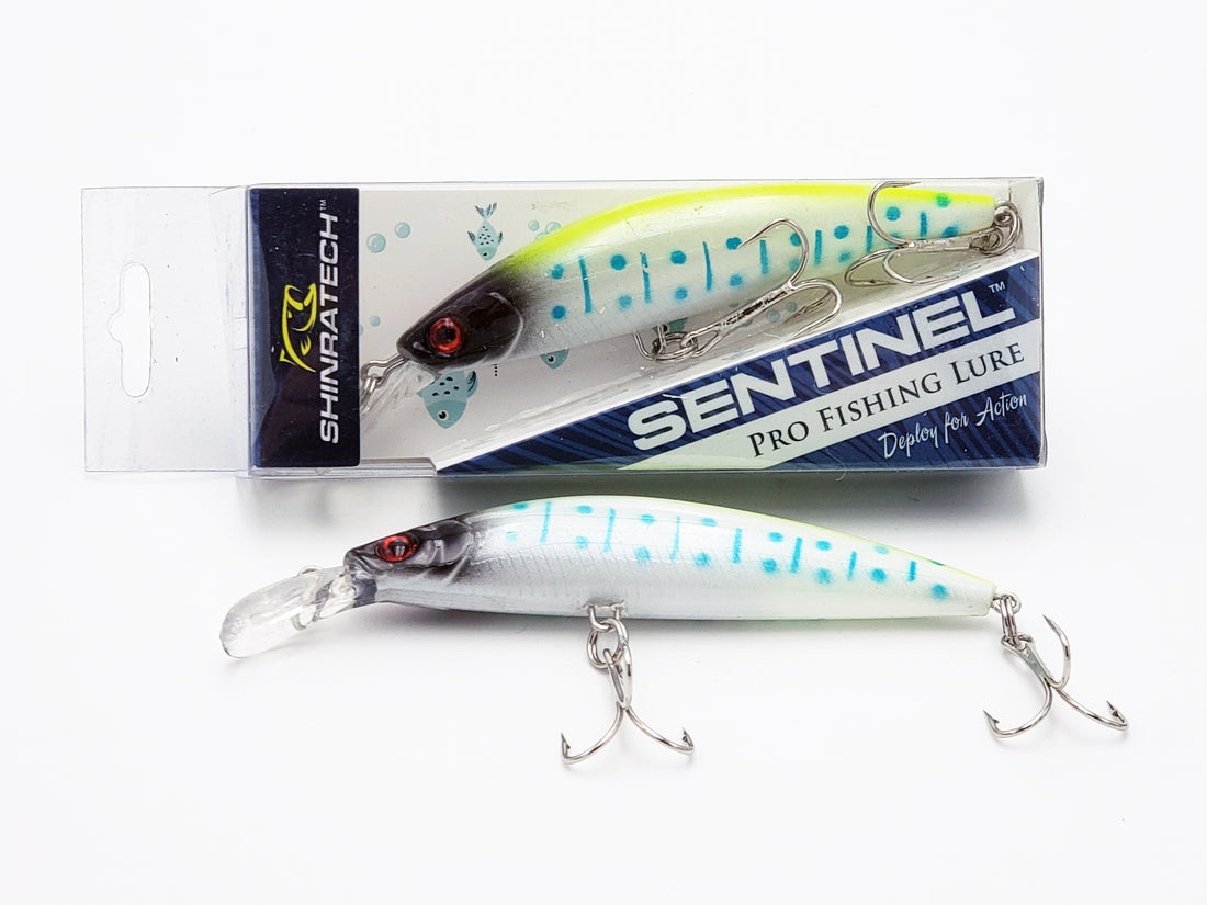Sentinel Lure Dual Hook - White Blue Spot