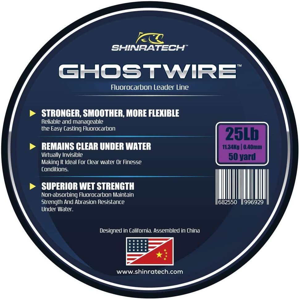 Shinratech Ghostwire Fluorocarbon Leader Line - 25lb 50yard spool