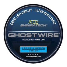 Load image into Gallery viewer, Shinratech Ghostwire Fluorocarbon Leader Line - 30lb 50yard spool
