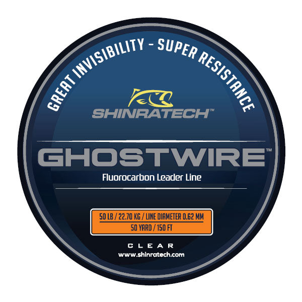 Shinratech Ghostwire Fluorocarbon Leader Line - 50lb 50yard spool