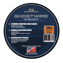 Load image into Gallery viewer, Shinratech Ghostwire Fluorocarbon Leader Line - 50lb 50yard spool
